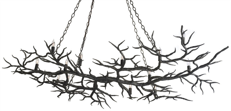 Currey and Company - 9007 - 14 Light Chandelier - Rainforest Collection - Rustic Bronze