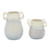 Design Shop  White Ceramic Vase w/ Handles