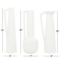 Design Shop  Cosmoliving By Cosmopolitan 16 inch White Ceramic Vase w/ Handles