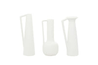 Design Shop  Cosmoliving By Cosmopolitan 12 inch White Ceramic Vase w/ Handles