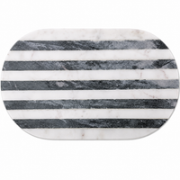 Design Shop Black and White Striped Marble Cutting Board 14.5"