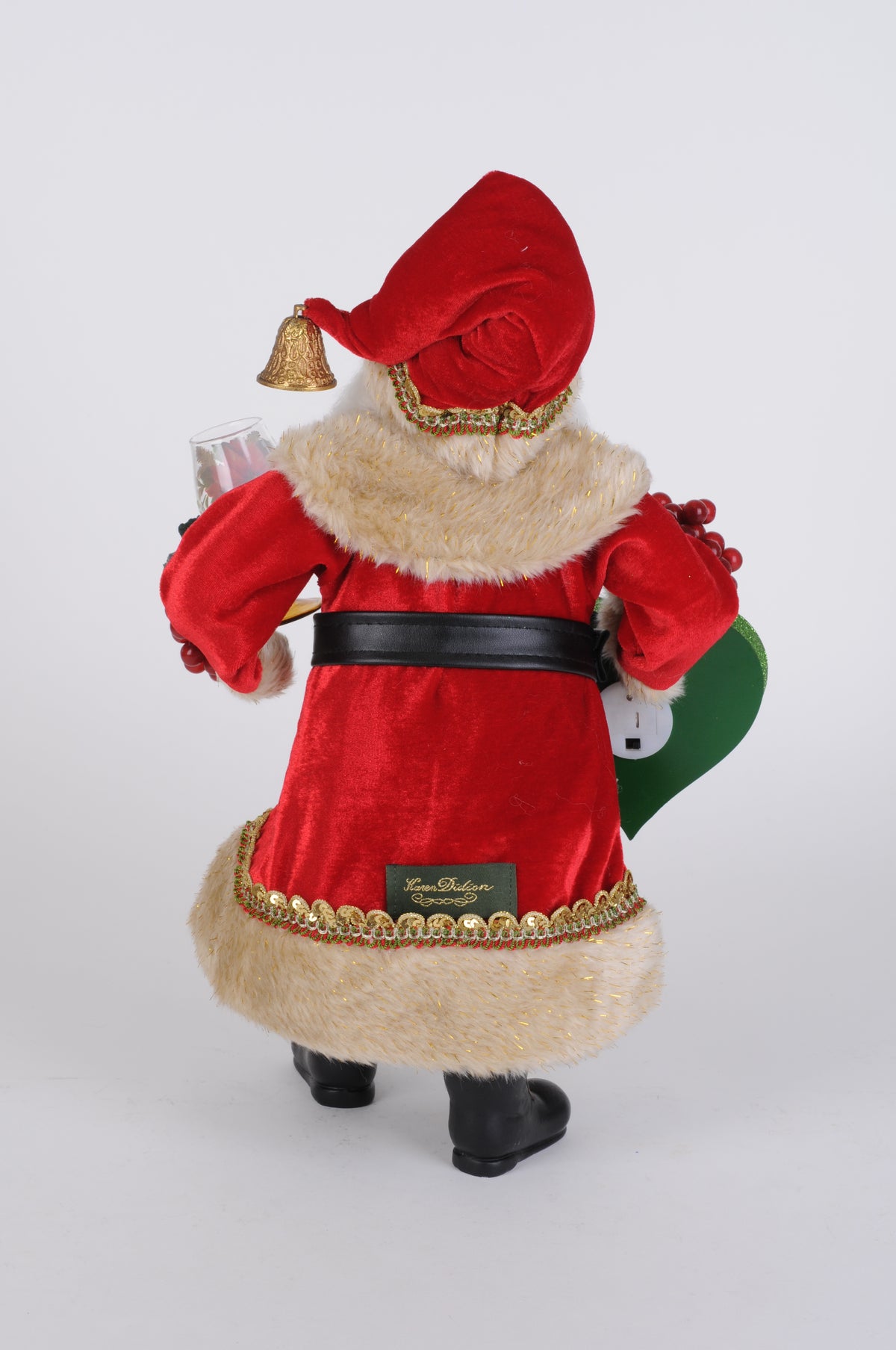 Karen Didion Lighted Christmas Joy Wine Santa