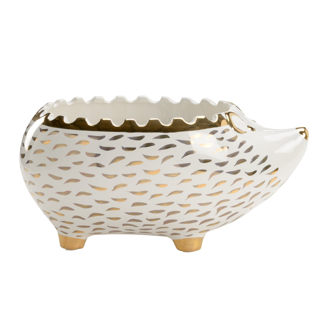 Chelsea House Hedgehog Bowl - White/Gold