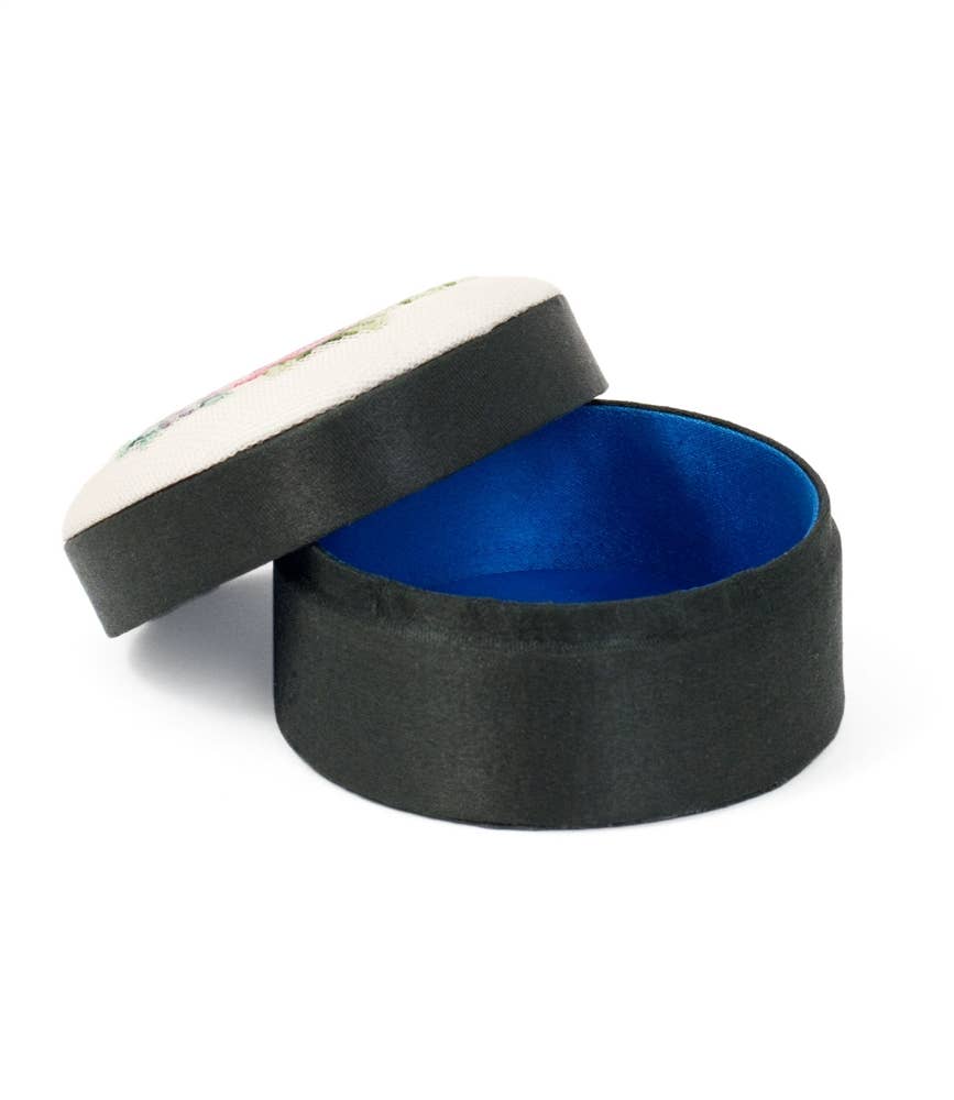 Black Round Petit Point Bouquet Box