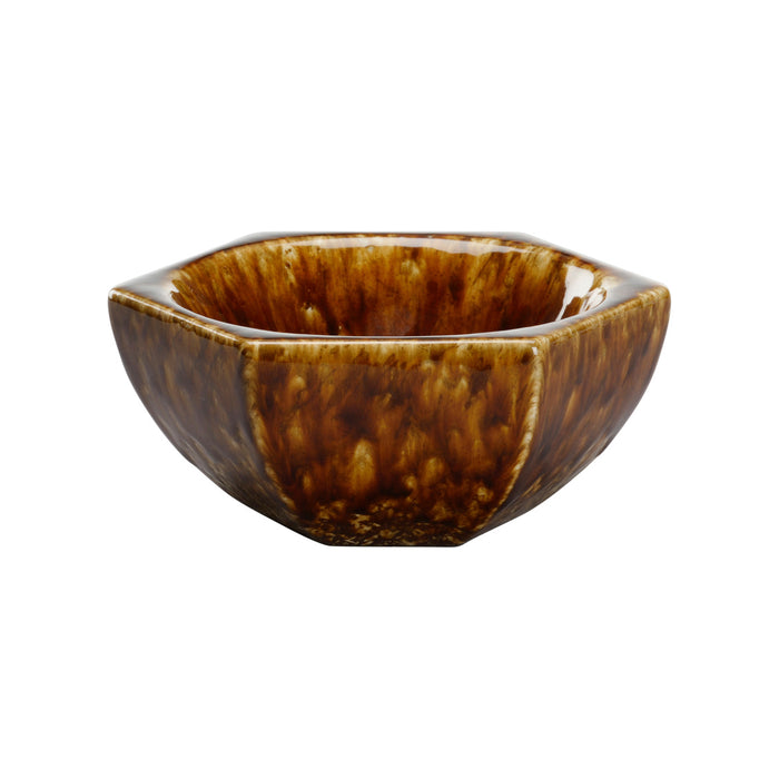 Brown ceramic bowl on a white background