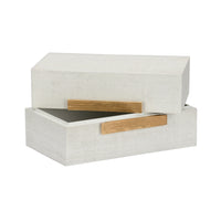 Chelsea House Raffia Boxes - White (S2)