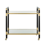Chelsea House Acrylic Bar Cart - Black/Brass