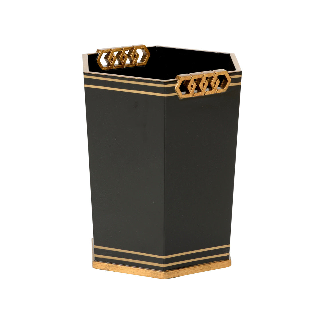 Chelsea House Oliver Wastebasket - Black/Gold