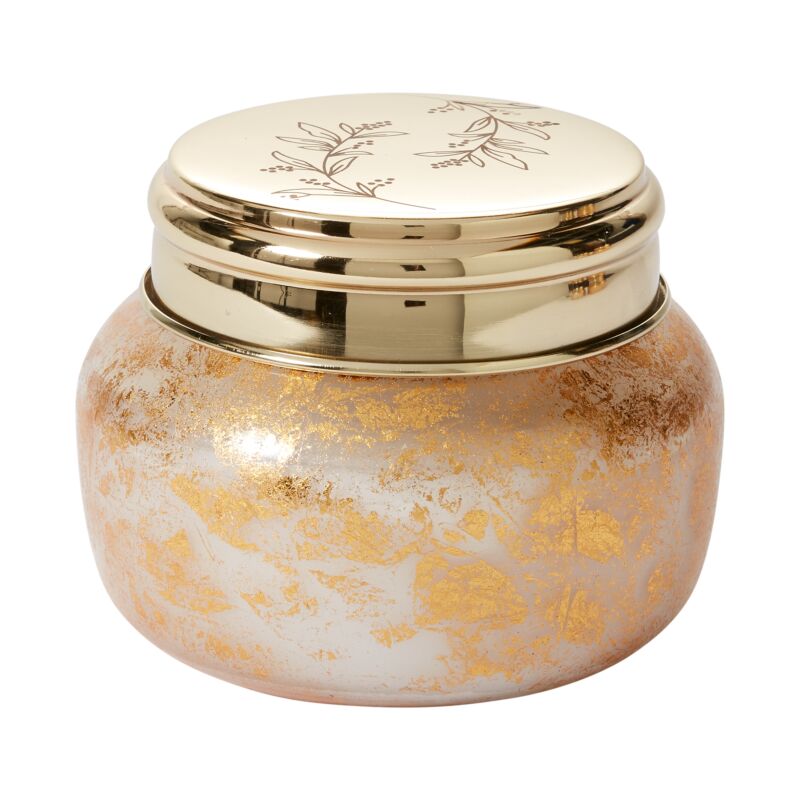 Design Shop Gold Enchanted Forest Candle, 6" X 5.25".