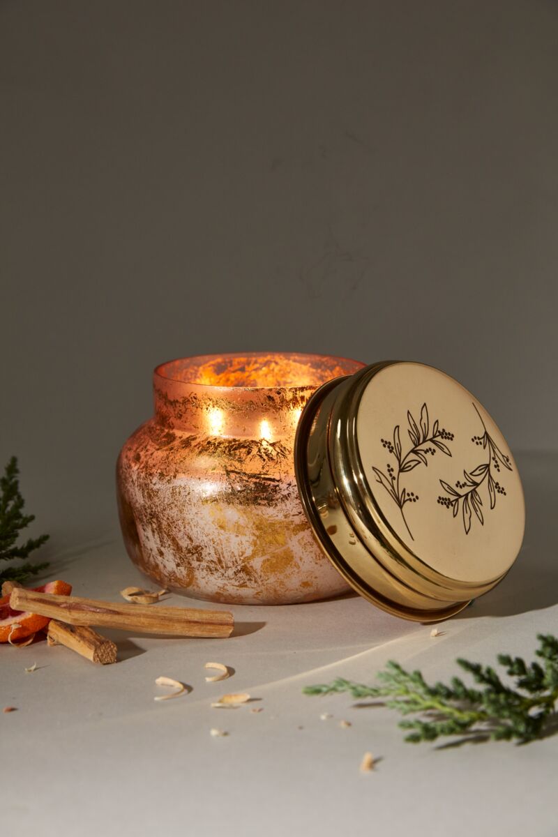 Design Shop Gold Enchanted Forest Candle, 6" X 5.25".