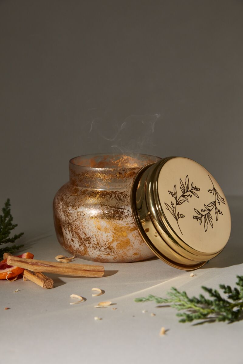 Design Shop Gold Enchanted Forest Candle, 6" X 5.25".