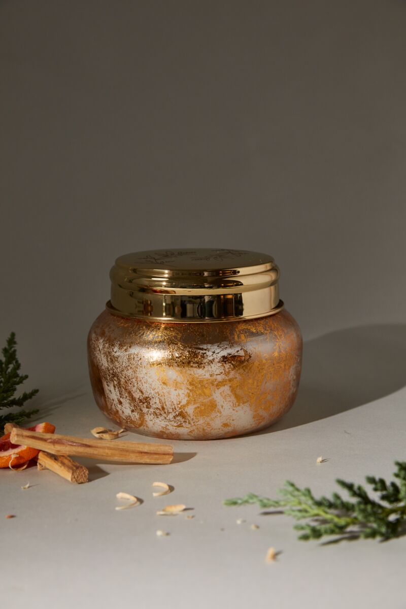 Design Shop Gold Enchanted Forest Candle, 6" X 5.25".