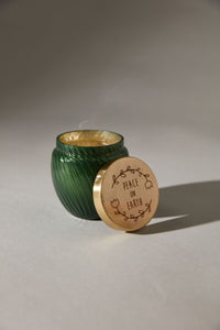 Design Shop Dark-Green Holiday Cheer Candle, 3" X 3.25".
