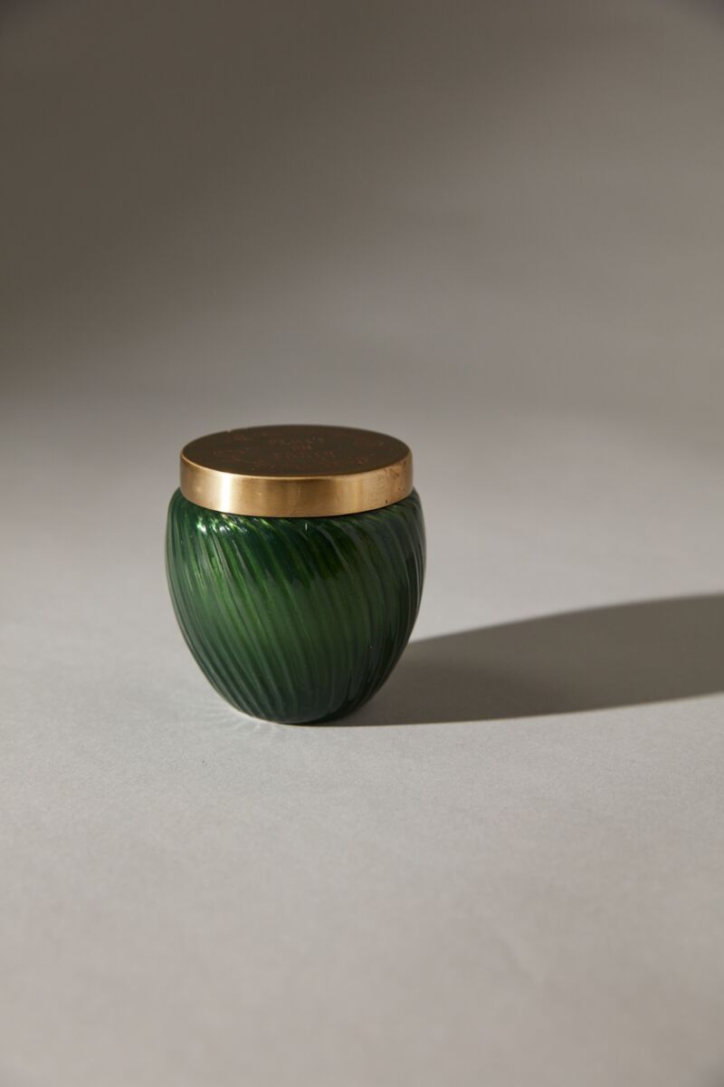 Design Shop Dark-Green Holiday Cheer Candle, 3" X 3.25".