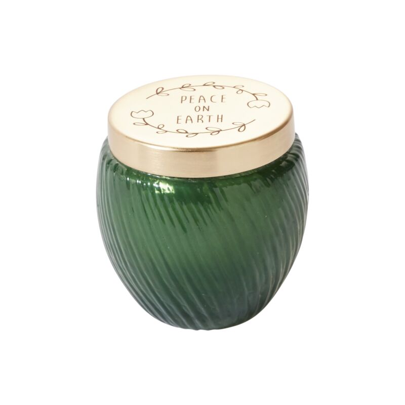 Design Shop Dark-Green Holiday Cheer Candle, 3" X 3.25".