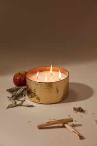 Design Shop Gold Ritual Candle, 6.25" X 3.25"