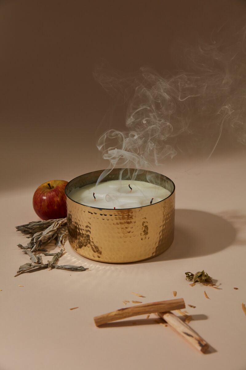 Design Shop Gold Ritual Candle, 6.25" X 3.25"