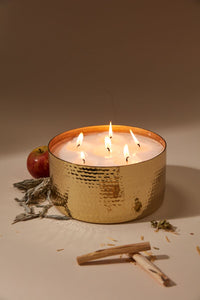 Design Shop Gold Ritual Candle, 8" X 4"