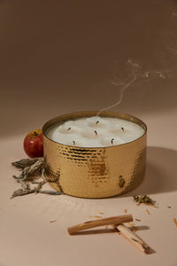 Design Shop Gold Ritual Candle, 8" X 4"