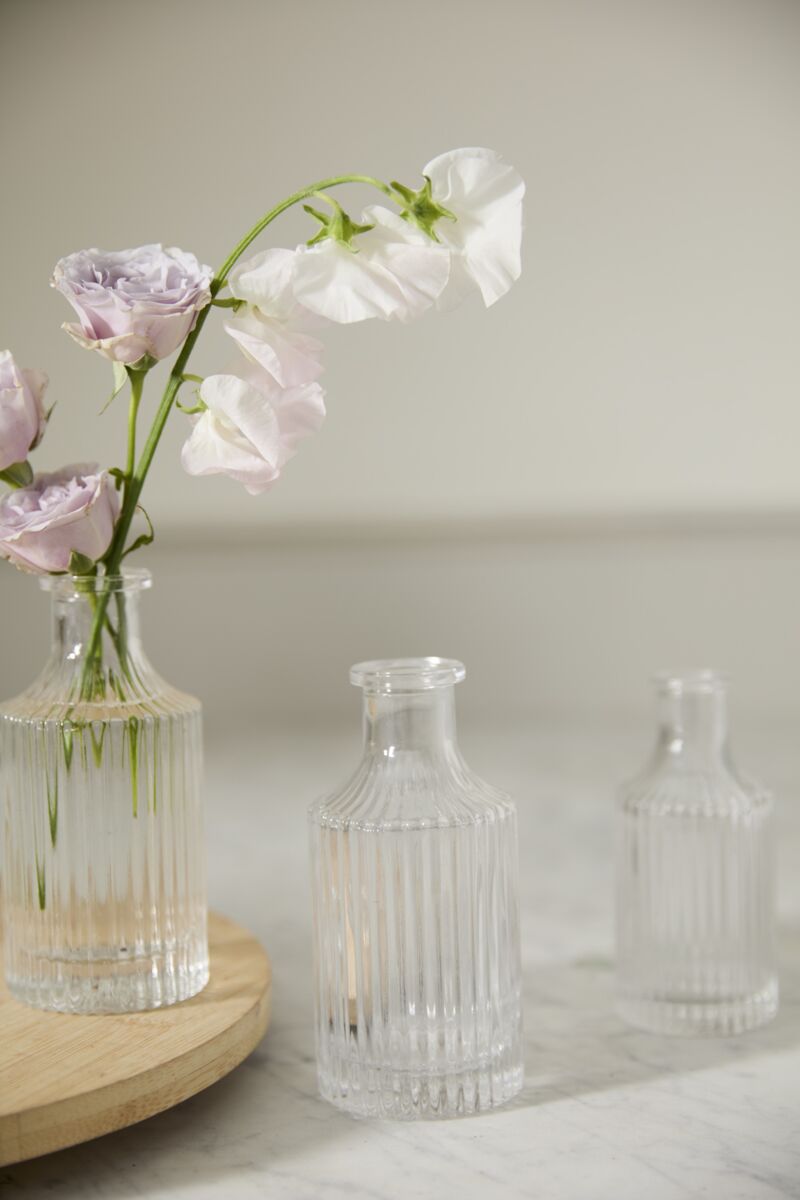 Design Shop Clear Karina Budvase, 2.5" X 5.5", Set of 3.