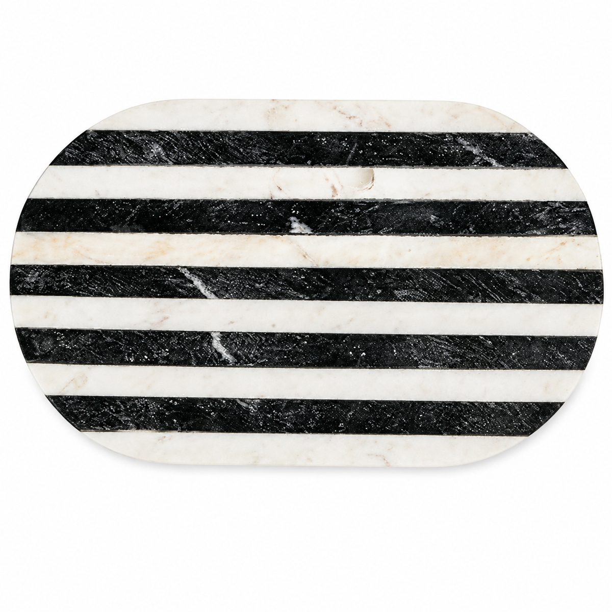 Design Shop Black and White Striped Marble Cutting Board 14.5"
