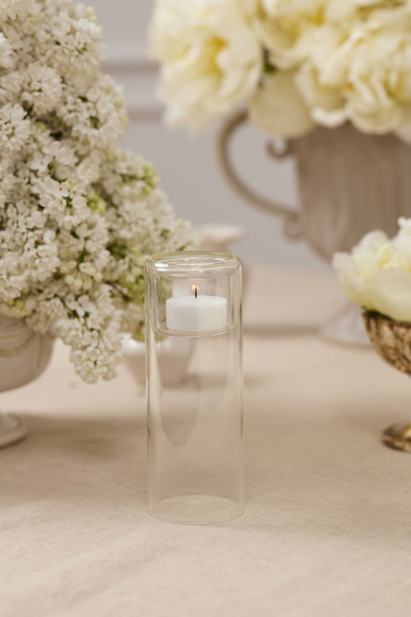 Design Shop Inset Candleholder 2.5"x 6.25", Set of 2