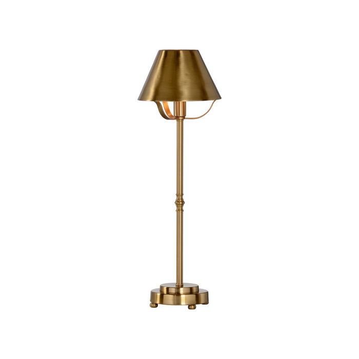 Brass floor lamp on a white background