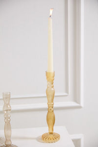 Design Shop Yellow Raywood Candlestick, 2.5" X 10", Set of 4.