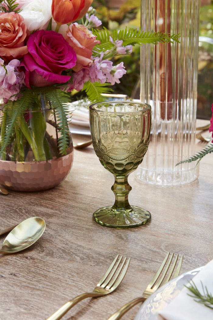 Design Shop Green Momento Drinkware, 3" X 5.75", Set of 4.