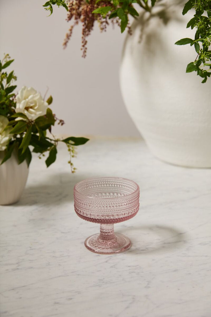 Design Shop Pink Pomona Drinkware, 3.75" X 3.75", Set of 4.