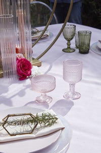 Design Shop Pink Pomona Drinkware, 3.75" X 3.75", Set of 4.