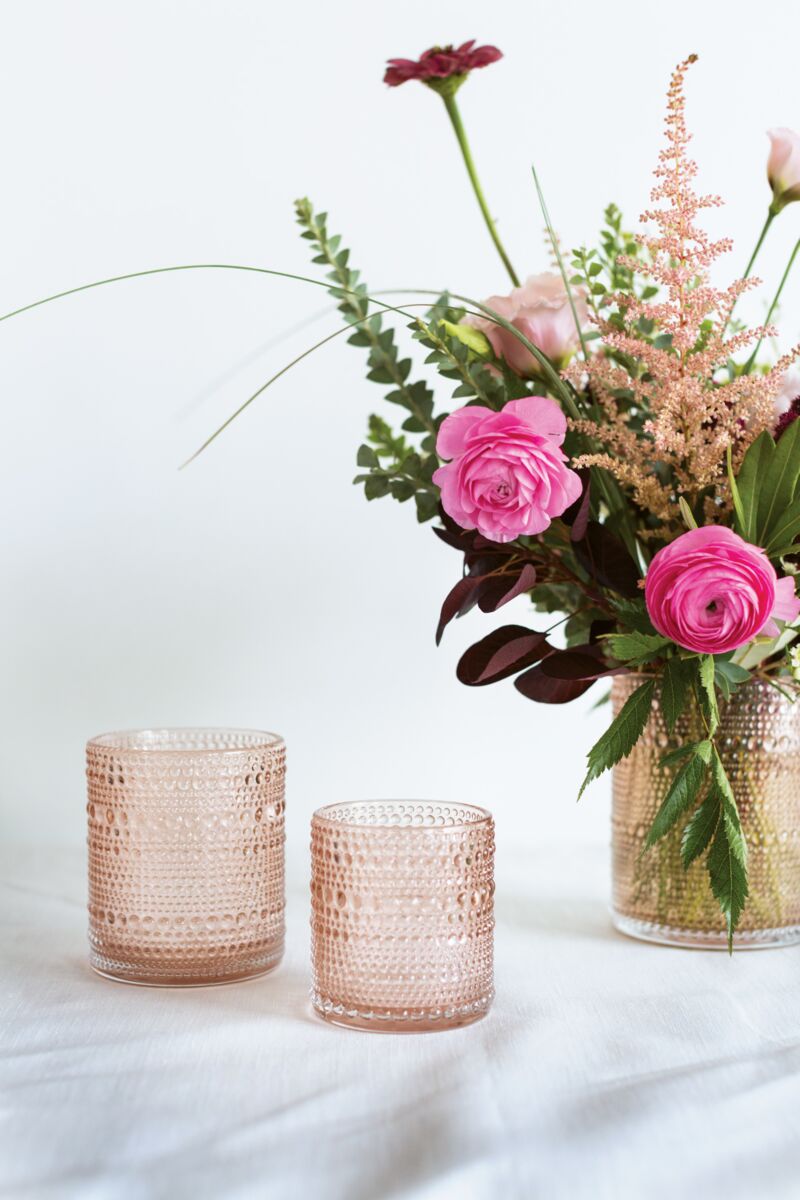 Design Shop Light-Pink Share Votive, 2.75" X 3", Set of 4.