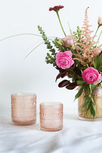 Design Shop Light-Pink Share Votive, 2.75" X 3", Set of 4.