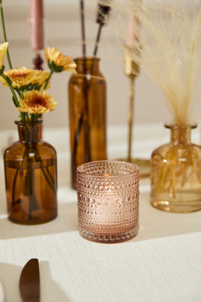 Design Shop Light-Pink Share Votive, 2.75" X 3", Set of 4.