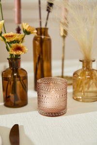 Design Shop Light-Pink Share Votive, 2.75" X 3", Set of 4.