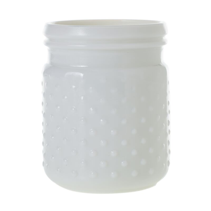 Design Shop White Hobnail Jar, 4" X 5".