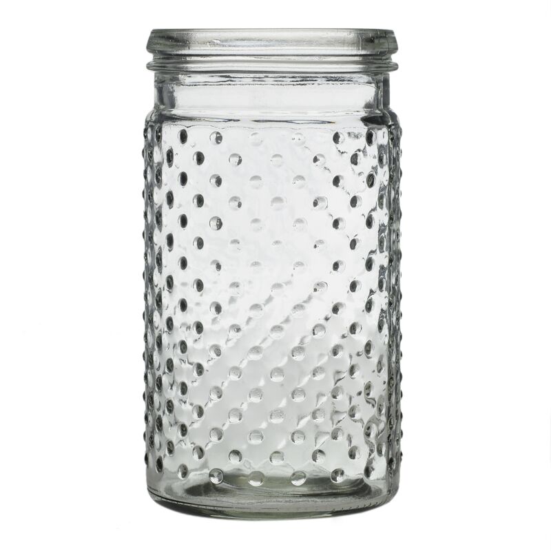 Design Shop Clear Hobnail Jar, 4" X 7.5".