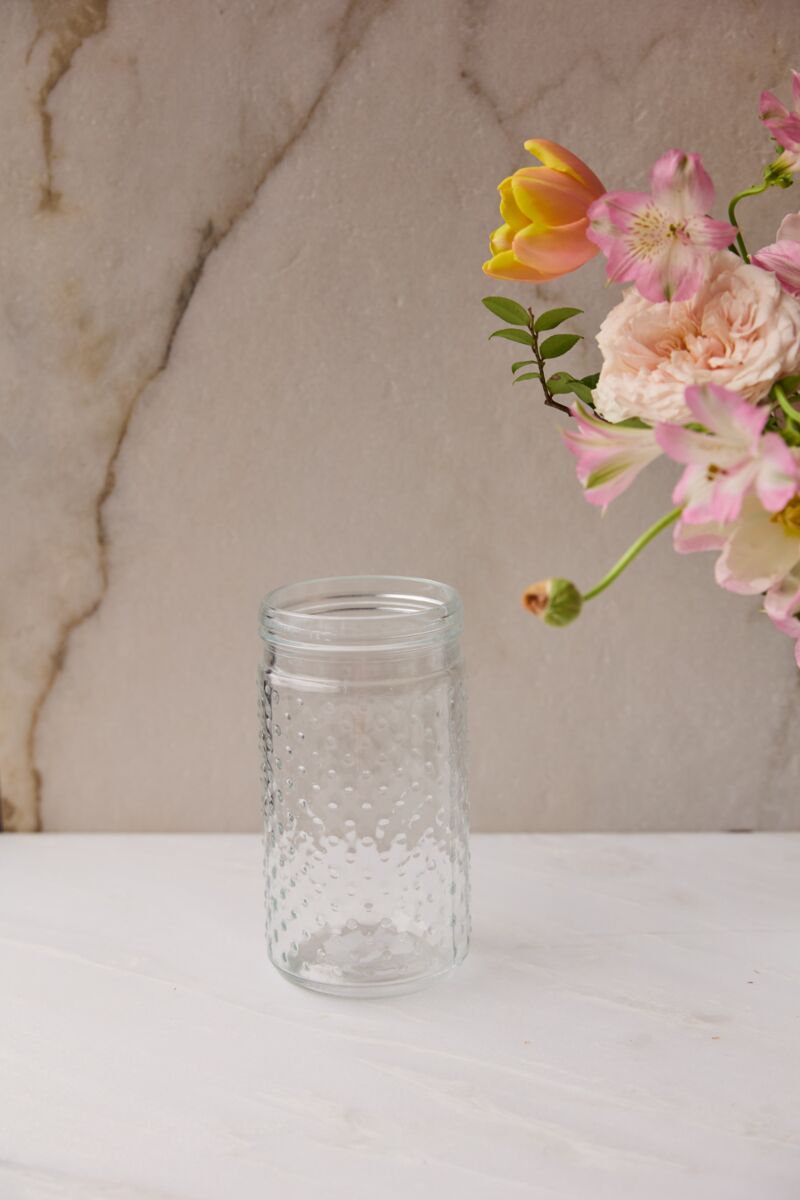 Design Shop Clear Hobnail Jar, 4" X 7.5".