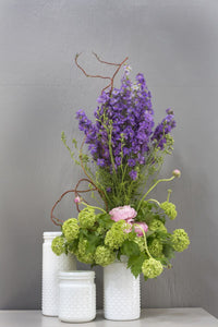 Design Shop White Hobnail Jar, 4" X 7.5".