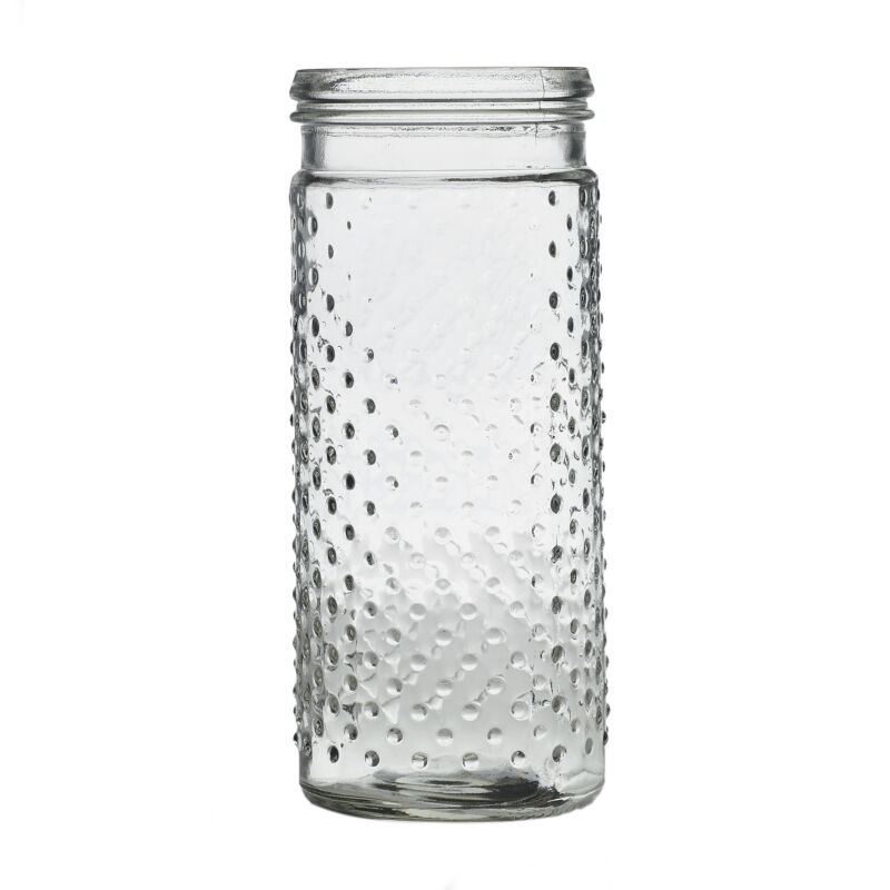 Design Shop Clear Hobnail Jar, 4" X 9.25".