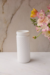 Design Shop White Hobnail Jar, 4" X 9.25".