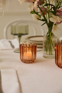 Design Shop Orange Tanger Votive, 3" X 3", Set of 6.