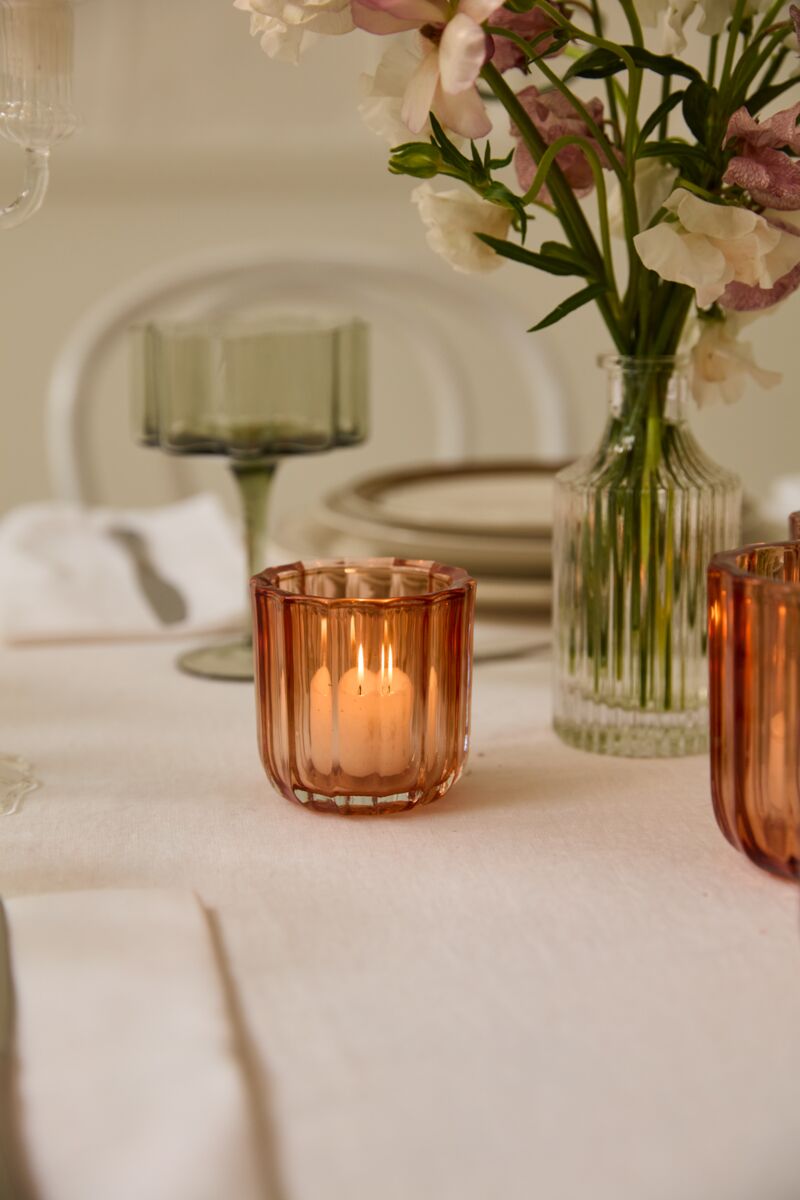 Design Shop Orange Tanger Votive, 3" X 3", Set of 6.