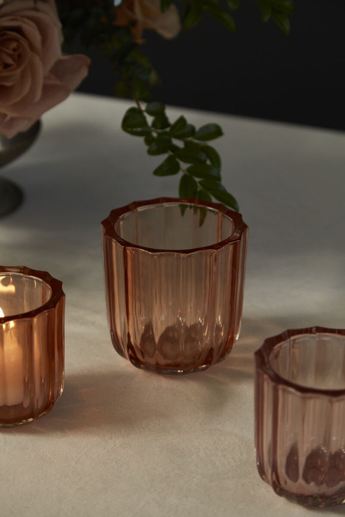 Design Shop Orange Tanger Votive, 3.5" X 3.5", Set of 4.