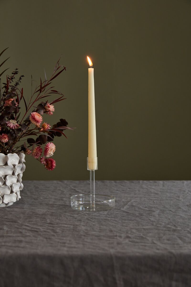 Design Shop Clear Adeline Candleholder, 4.25" X 5".