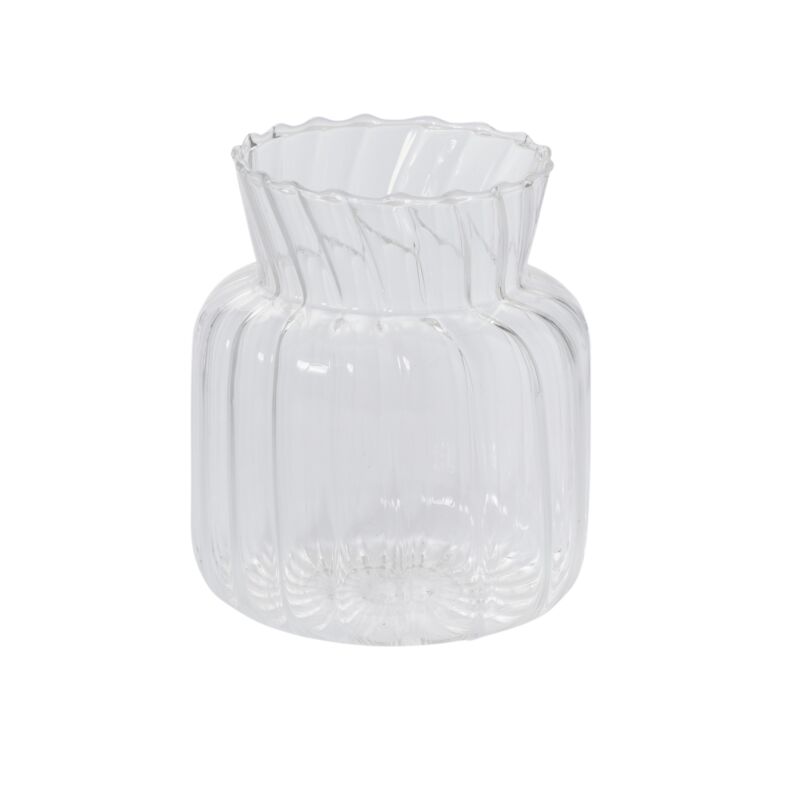 Design Shop Clear Francine Vase, 4.5" X 5.25"