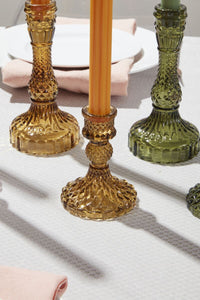 Design Shop Amber Gillian Candlestick, 3" X 4", Set of 2.