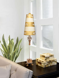 Lucas + McKearn - TA1002 - One Light Buffet Lamp - Pompadour Luxe - Gold And Silver Leaf