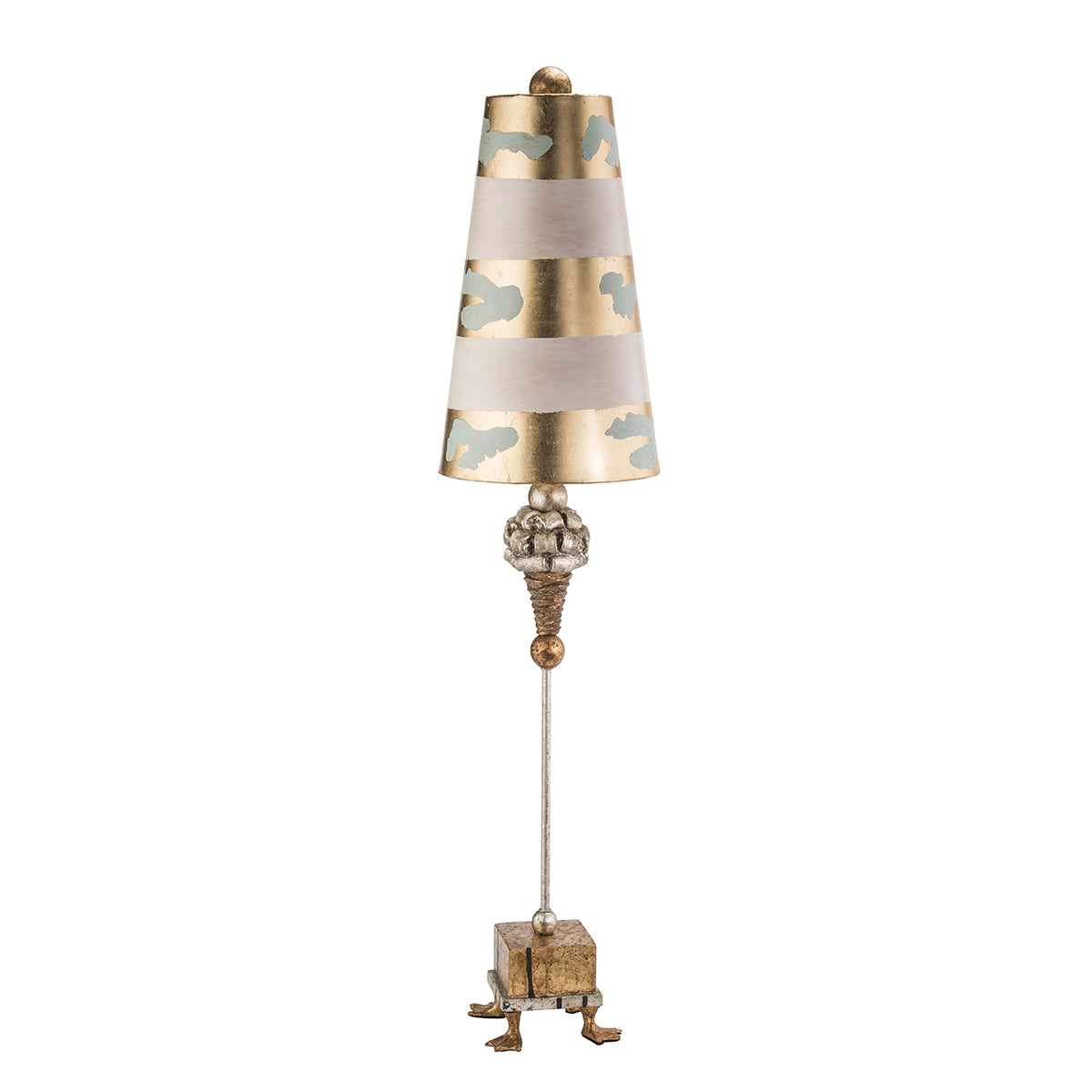 Lucas + McKearn - TA1002 - One Light Buffet Lamp - Pompadour Luxe - Gold And Silver Leaf