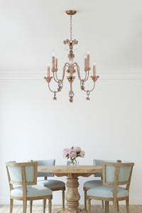 Lucas + McKearn - CH1111 - Eight Light Chandelier - Mignon - Gold, Silver And Cream